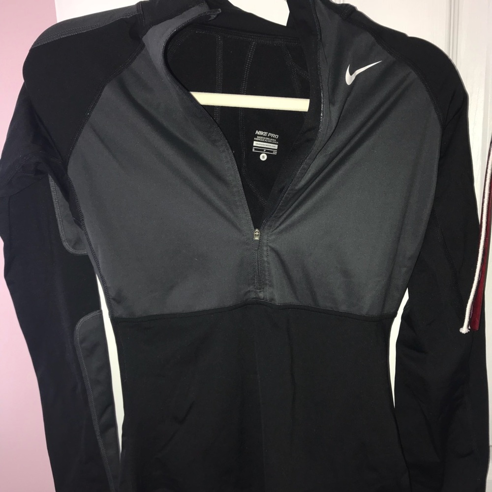 Nike Grey and Black Half Zip